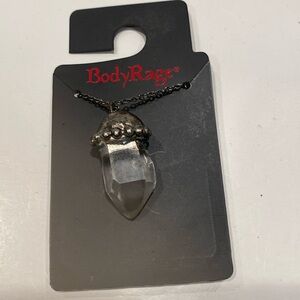 NWT Body Rage Heavy Quartz-looking stone pendant